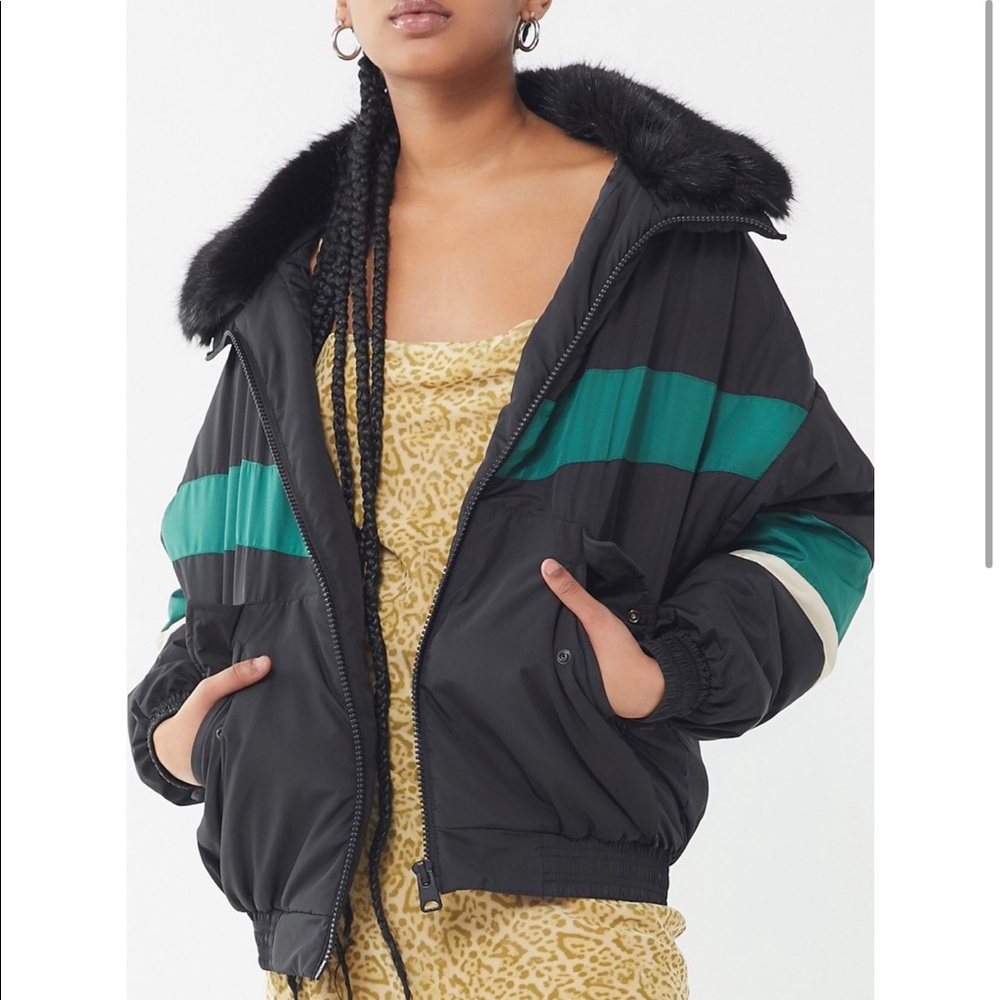 Color block winter coat